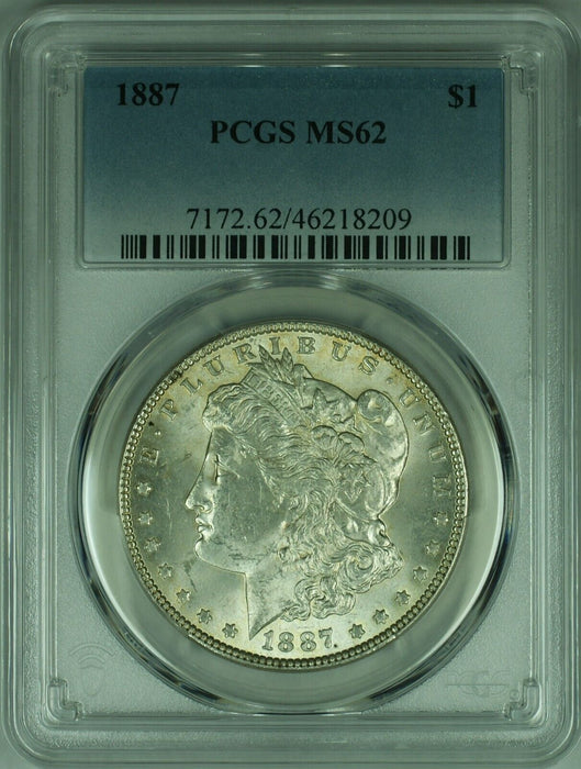 1887 Morgan Silver Dollar Coin PCGS MS-62 (47A)
