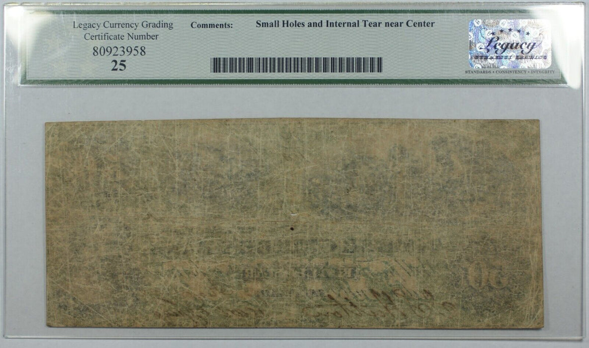 1859 Timber Cutters Bank Savannah, GA $50 Note Haxby 335-G12a Legacy VF-25