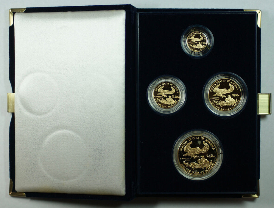 1995-W American Gold Eagle 4 Coin Proof Set in Box w/ COA