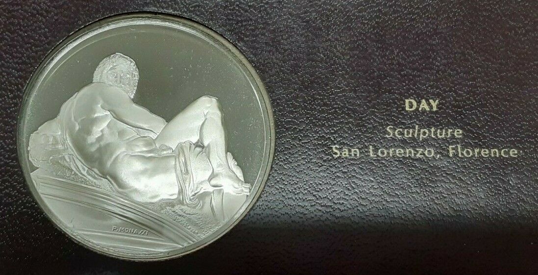 Franklin Mint Genius of Michelangelo PF .925 Silver Medal- Day