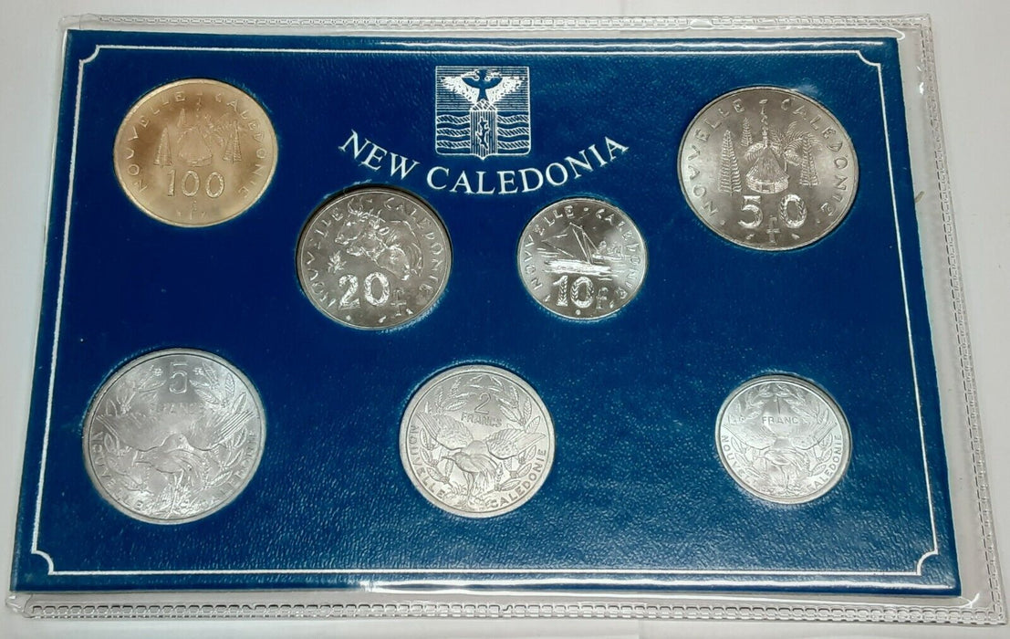 New Caledonia 7 Coin Set Various Dates BU in Card