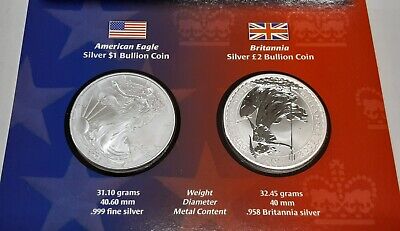 Legacies Of Freedom American Silver Eagle/UK Britannia 2 Coin Set in OGP