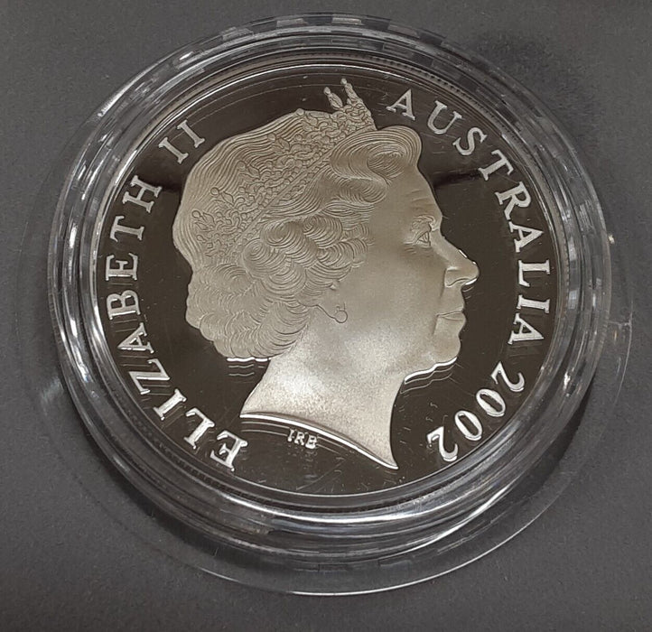 2002 Australia 1 OZ .999 Silver Proof Roo Coin w/ Outer Box, Case & COA