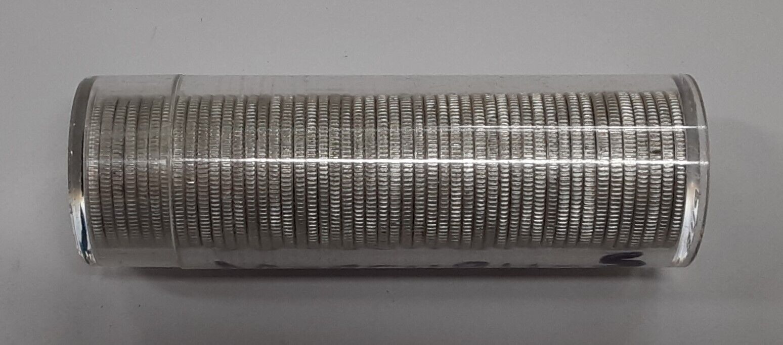 1964 United States Roll of 90% Silver Roosevelt Dimes - 50 Coins Total in Tube