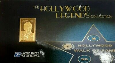 USPS Hollywood Legends .999 Fine Silver Gold Plated Stamp - Cary Grant