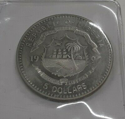 1997 Republic of Liberia 5 Dollar Coin Princess Diana/Queens Birthday w/COA