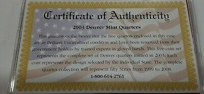 2003-D State Quarters 5 Coin Set 50 States Program-BU in Plastic Case