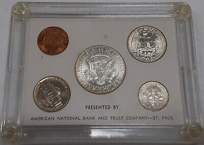 1964 Silver Year Set In Plastic Holder From American Nat'l Bank St. Paul Minn.
