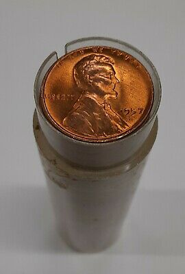 1957-D Lincoln Cent Roll BU 50 Coins Total in Coin Tubes