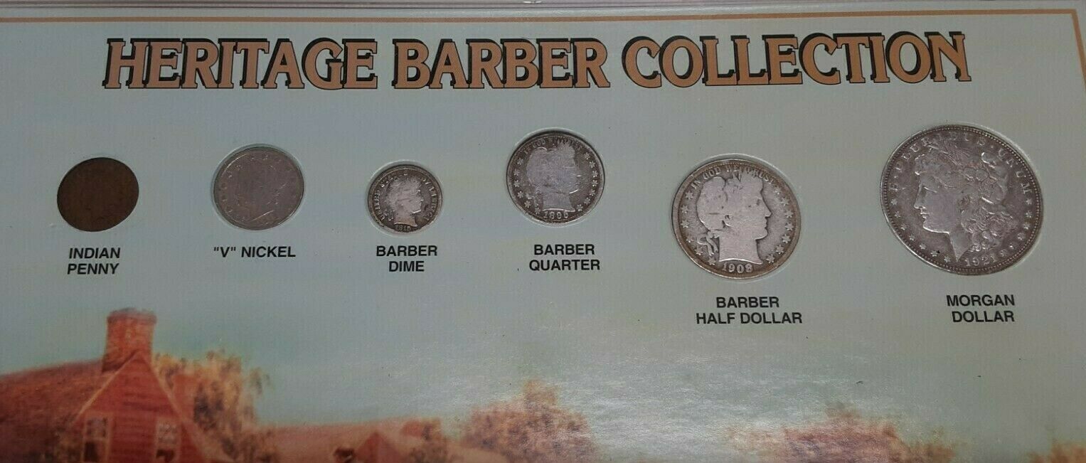 Heritage 'Barber' Type Collection of United States Coins in Acrylic Holder
