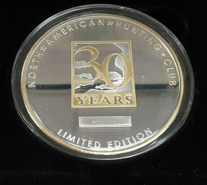 North American Hunting Club/30th Anniversary 'Deer' Silver Plated Medal Case/COA