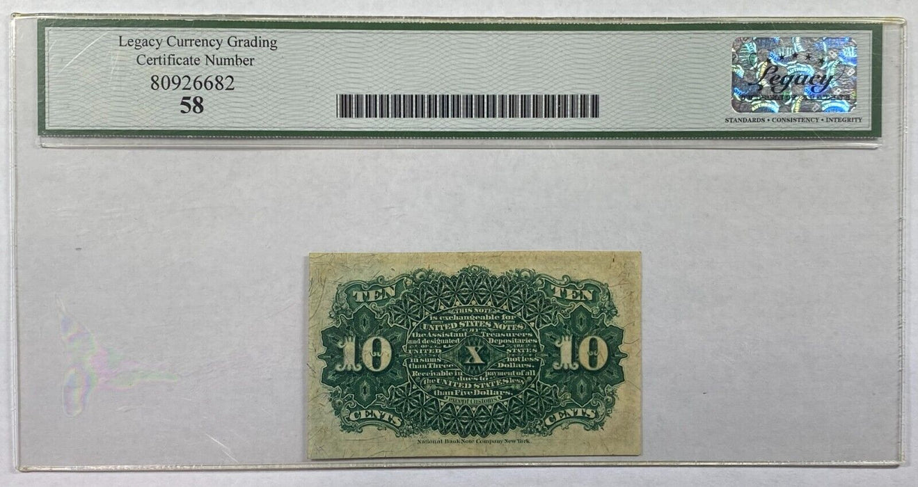 Fr. 1261 4th Issue 10c Fractional Currency Sm Red Seal Legacy Ch Abt New-58