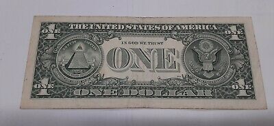 Series 1995 One Dollar $1 Federal Reserve Note W/3rd Print Shift Error - VF+