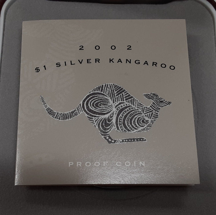 2002 Australia 1 OZ .999 Silver Proof Roo Coin w/ Outer Box, Case & COA