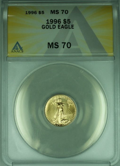 1996 Gold American Eagle 1/10th Ounce $5 AGE Coin ANACS MS-70 Perfect!