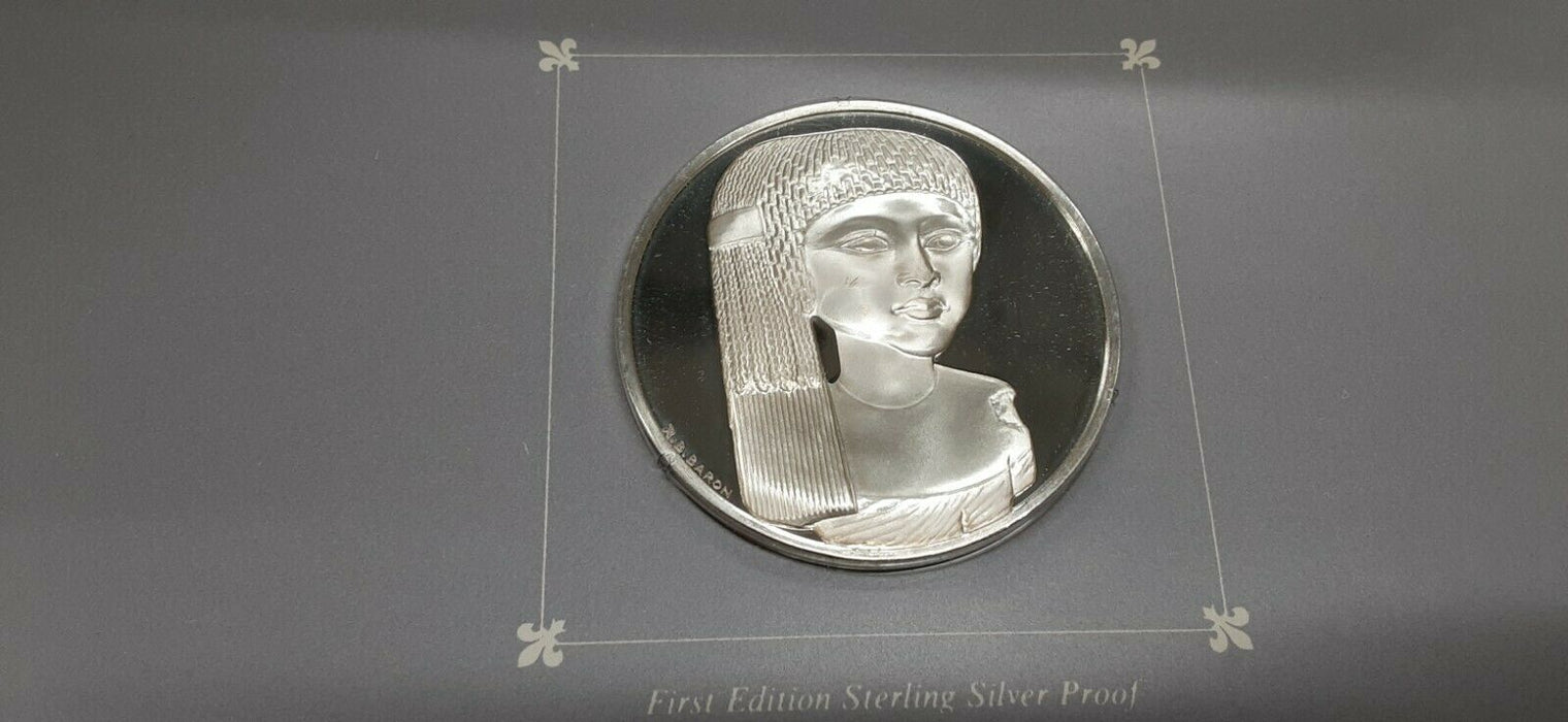 Franklin Mint Treasures of The Louvre .925 Silver Medal- Amarnian Princess