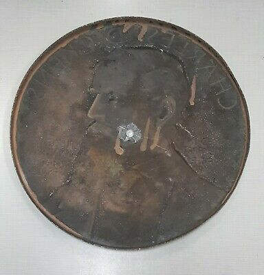 1932 Obverse Galvano of Sinnock's Portrait Medal of Chas. Dickens 10" Diameter