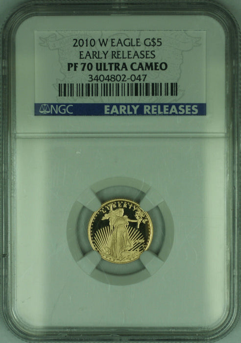 2010-W $5 American Gold Eagle Proof Coin NGC PF-70 Ultra Cameo Early Releases