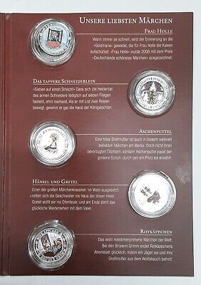 Germany Bros. Grimm Complete Set of 10 Silver Commem Medals in Original Folder