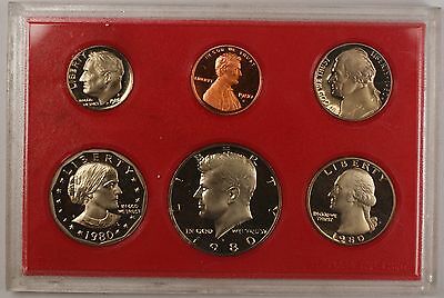 1980-S US Mint Proof Set 6 Gem Coins ONLY- No Outer Sleeve
