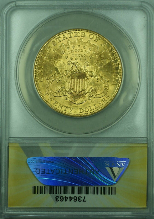 1907 Liberty Head $20 Double Eagle Gold Coin ANACS MS-61