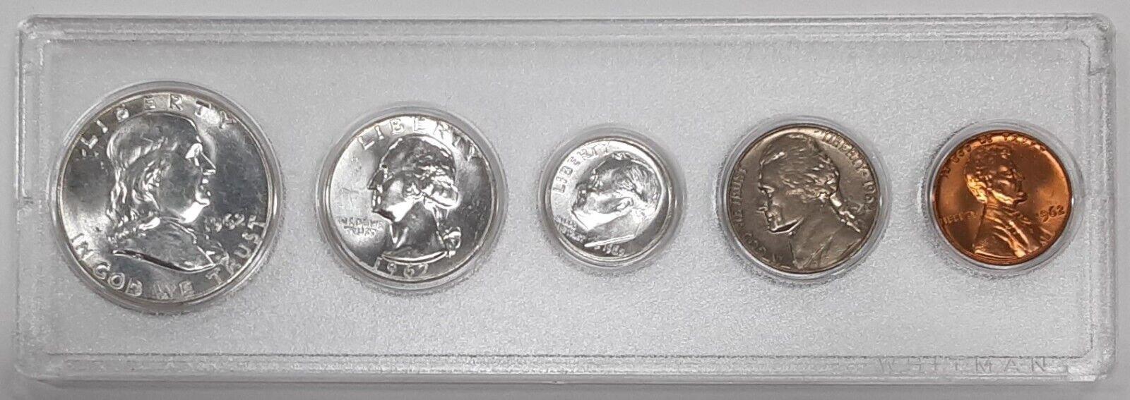1962 US Uncirculated Year Set with Silver Half Quarter and Dime 5 Coins Total