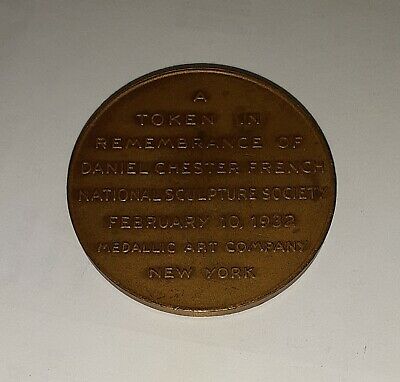 1932 HR 37MM Bronze Medal Daniel C French Tribute by MACo Nat'l Sculpture Soc.