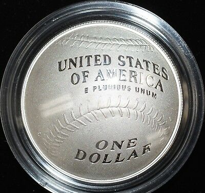 2014-P Baseball Hall of Fame USA Proof Silver Dollar $1 Coin OGP COA