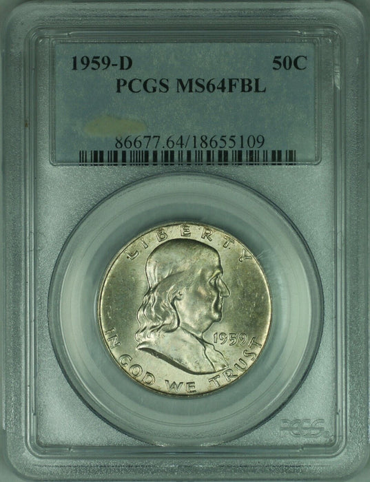 1959-D Franklin Half Dollar 50C Coin PCGS MS-64 *FBL*