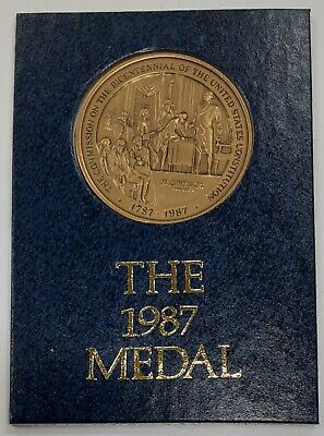 1987 Constitution Bicentennial Bronze 37MM Medal in Plastic Case