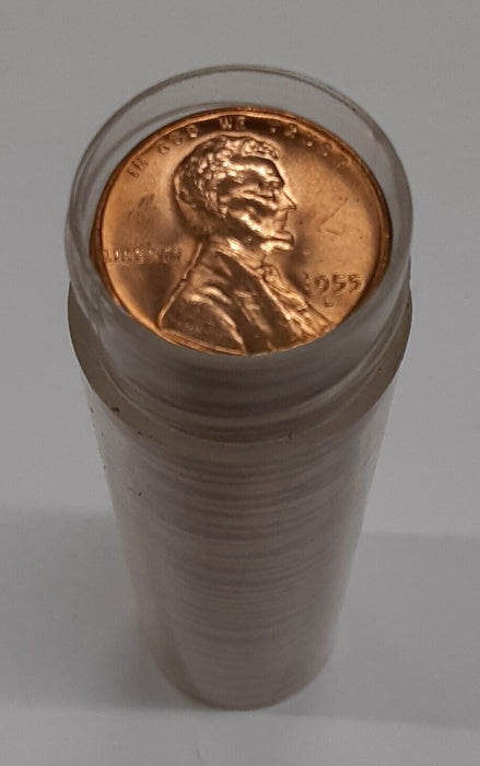 1955-D Lincoln Cent Roll - 50 BU Coins in Tube