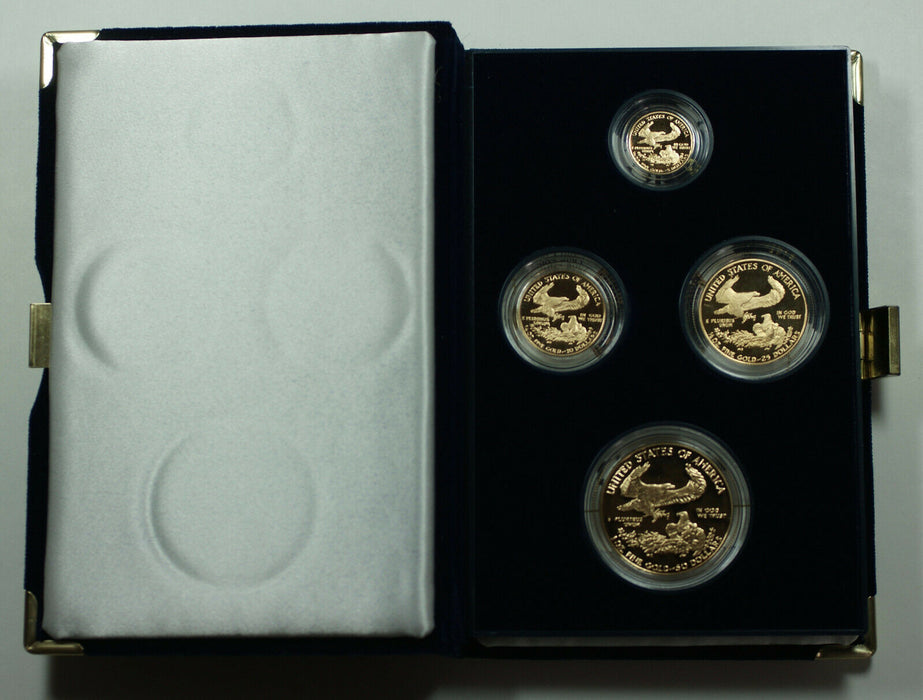 1988 American Eagle Gold Proof 4 Coin Set AGE in Box w/ COA Roman Numerals