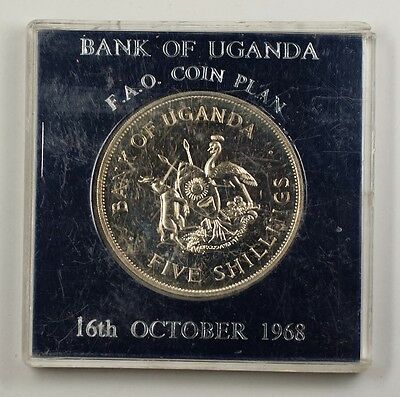 1968 16th October Bank of Uganda FAO Coin Plan Grow More Food 5 Schillings