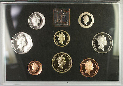 1986 Royal Mint Red Box United Kingdom Proof Coin Collection 7 Coin Set
