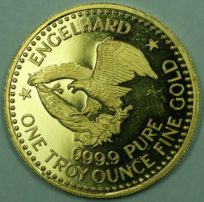 1985 Engelhard 1 Troy Oz 999.9 Pure Gold Coin American Prospector BU UNC PROOF