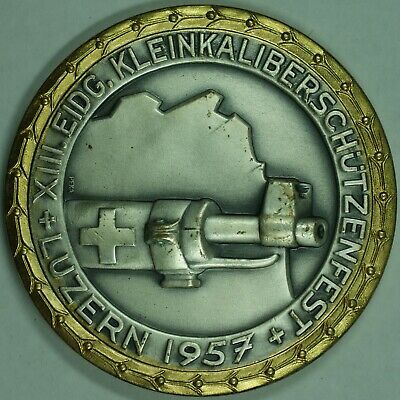 1957 Luzern Switzerland Silver Swiss Shooting Medal R950a in Original Case