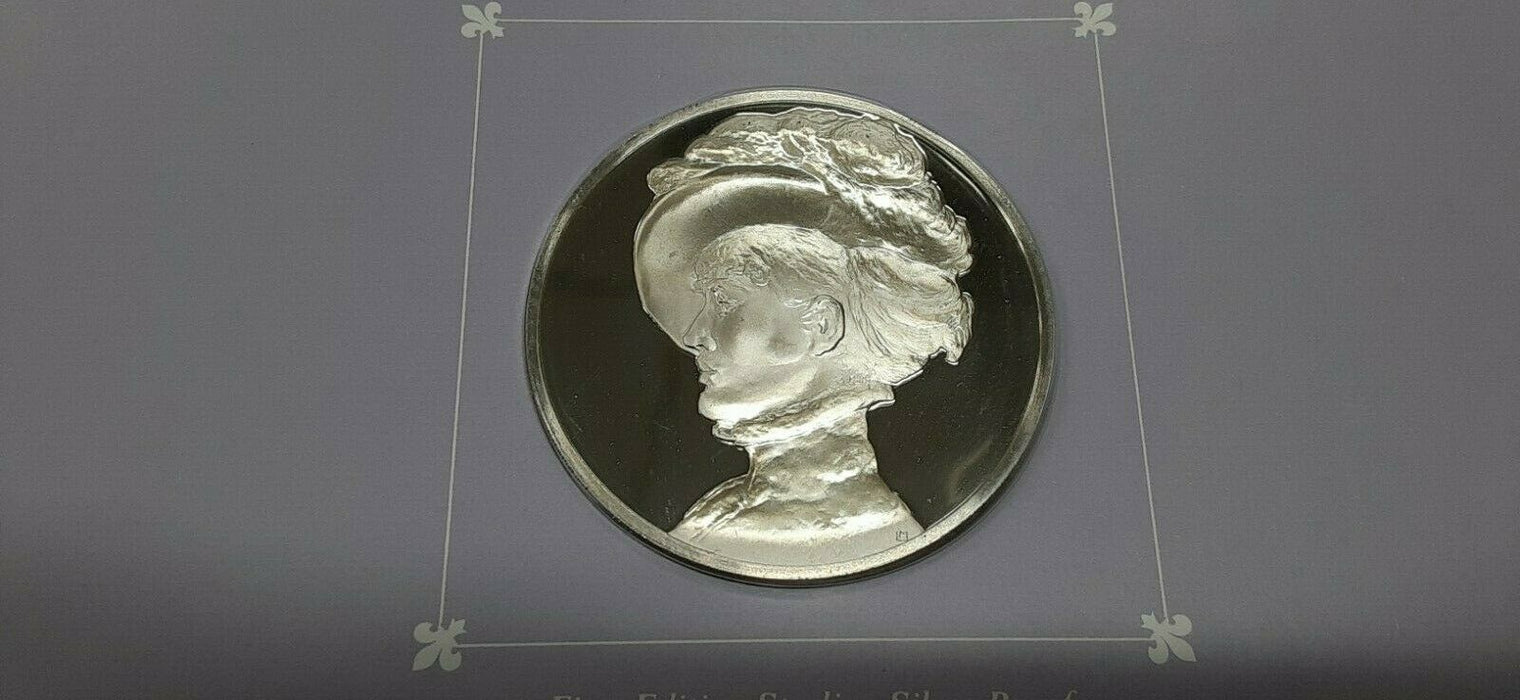 Franklin Mint Treasures of The Louvre .925 Silver Medal- Irma Brunner