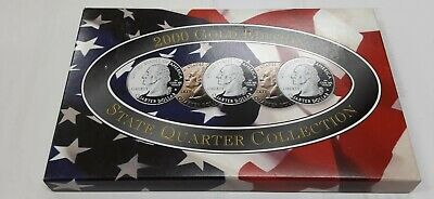 2000 Gold Edition State Quarters 5 Coin Set 50 States Program-BU in Plastic Case