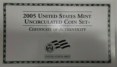 2005 P&D United States 22 Coin BU Mint Set as Issued In OGP W/ Envelope & COA