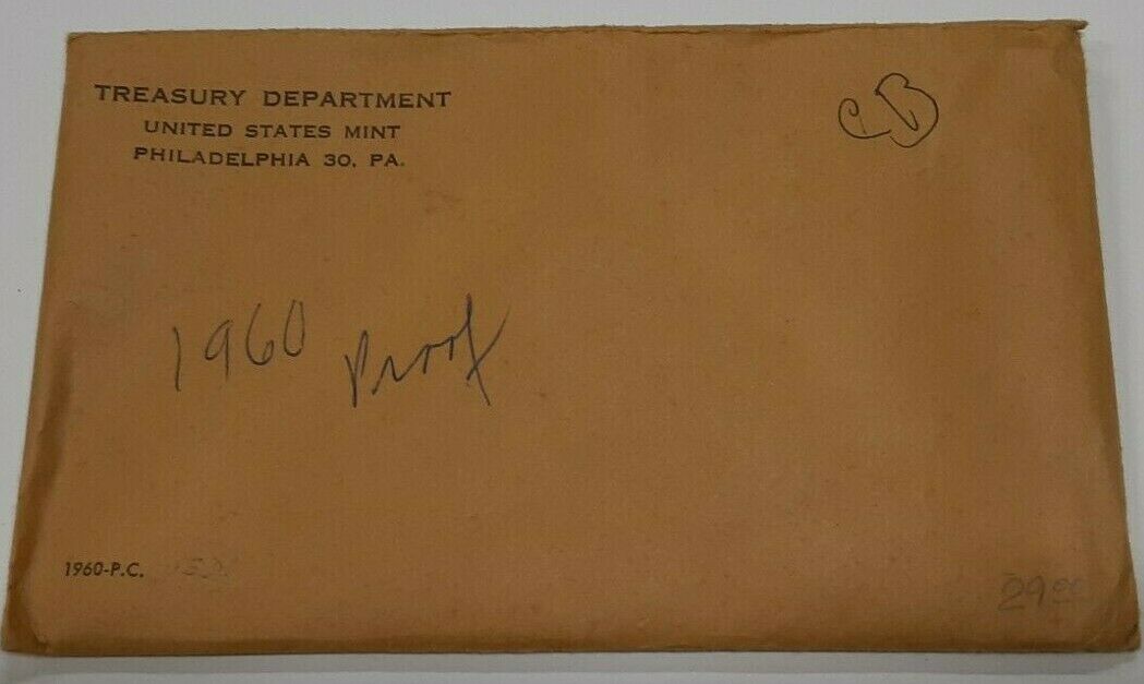 1960 US Silver Proof Set w/Small Date Cent in OGP with Envelope