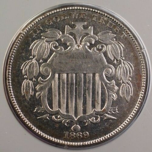 1869 *Unique* Shield Nickel Pattern 5c Coin PCGS PR-61 OGH Rattler J-689 Judd WW