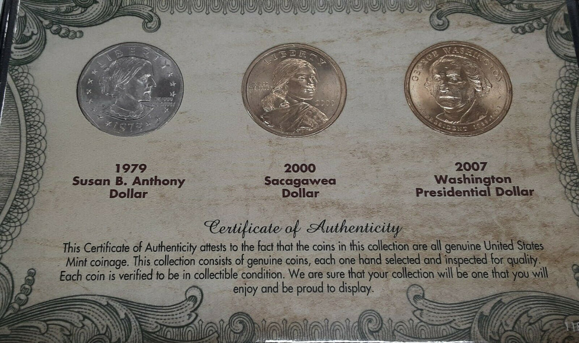 First Year of Issue-America's Smallest Dollar Coin Set BU in Info Folder