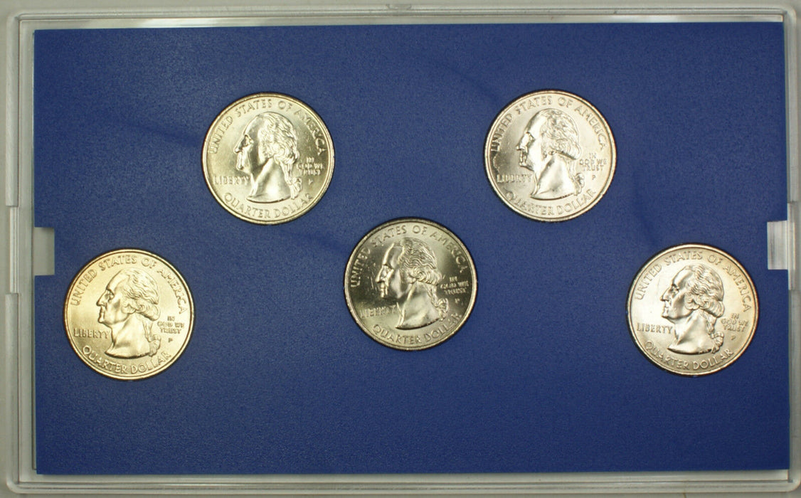 2003 Philadelphia Mint Edition State Quarter Collection 5 Quarter UNC Set