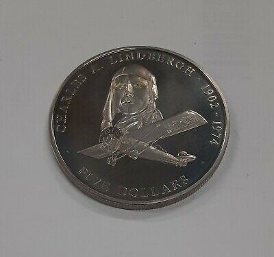 2004 Republic of Liberia Charles Lindbergh 5 Dollar BU Coin as Issued