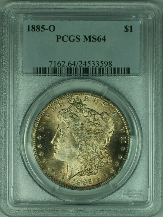 1885-O Morgan Silver Dollar Coin $1 PCGS MS64 Toned (32 D)