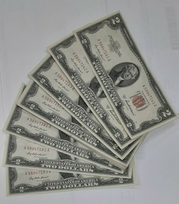 Series 1953-A $2 United States Note-Lot of 43 Consecutive Serial Numbers-Net CU