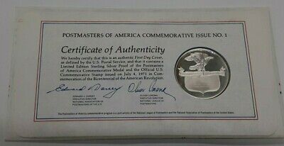 1971 Postmasters Of America Commemorative Silver Medal US Bicentennial ...