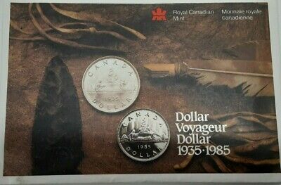 1985 Canada Mint Set-50th Ann of Voyageur Dollar Proof Like- Unc Coin Set