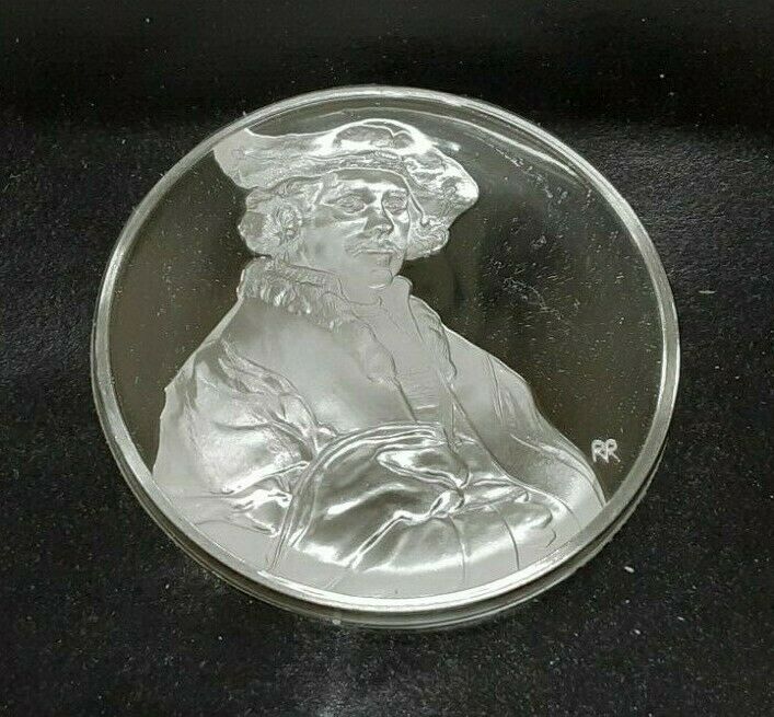 Franklin Mint Genius/Rembrandt PR .925 Silver Medal-Self-Portrait in Card