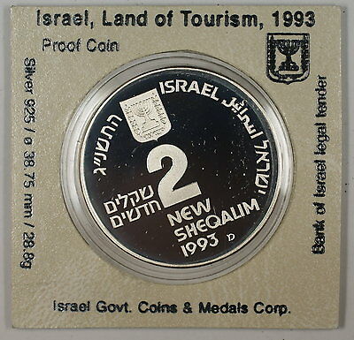 1993 Israel 2 New Sheqalim Silver Proof Independence Day Commem Coin as Issued